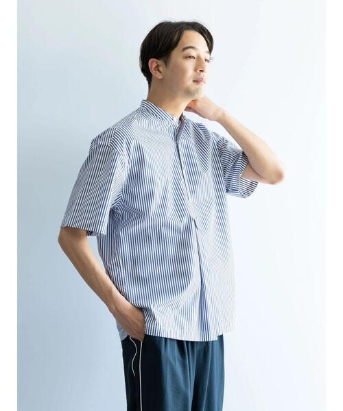 CRAFT STANDARD BOUTIQUE（クラフトスタンダードブティック）の「スリップオーバーバンドカラーシャツ（シャツ/ブラウス・メンズ・グリーン系その他3/ホワイト系その他6/ネイビー系2・L/M）」の7枚目の写真