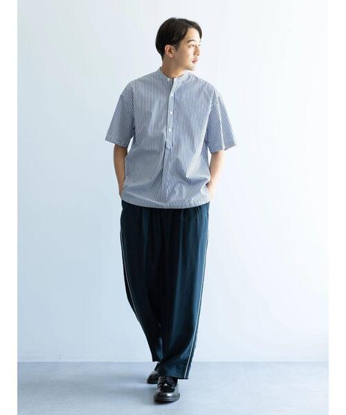 CRAFT STANDARD BOUTIQUE（クラフトスタンダードブティック）の「スリップオーバーバンドカラーシャツ（シャツ/ブラウス・メンズ・グリーン系その他3/ホワイト系その他6/ネイビー系2・L/M）」の10枚目の写真