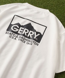 【GERRY/ジェリー】ワンポイントラバーロゴ＆バックBOXロゴプリントデザイン クルーネック半袖Tシャツ/ ワイドシルエット/ オーバーサイズ/接触冷感