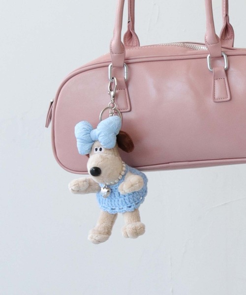 nomnom（ノムノム）の「【nomnom】リボン付きぬいぐるみキーホルダー（キーホルダー・レディース・ピンク/パープル/オレンジ/ブルー・FREE）」の2枚目の写真