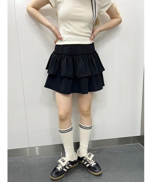 PHILLY（フィリー）の「【PHILLY】スウェットティアードミニスカート（スカート・レディース・ブラック/グレー・FREE）」の9枚目の写真