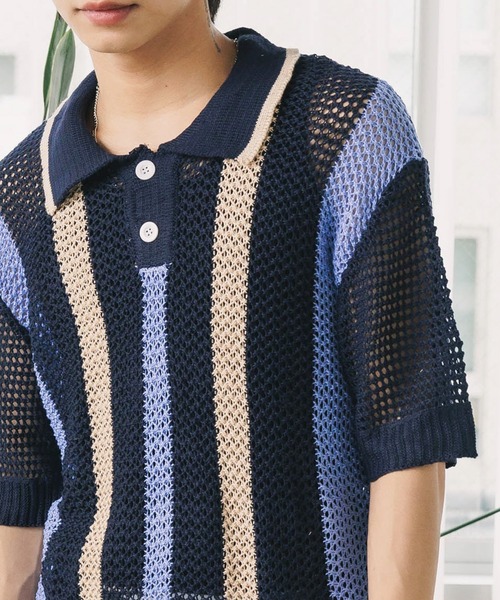 S/Sメッシュニットポロシャツ（ポロシャツ）｜ROOPTOKYO（ループトウキョウ） 5,940円