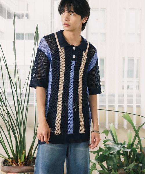 S/Sメッシュニットポロシャツ（ポロシャツ）｜ROOPTOKYO（ループトウキョウ）