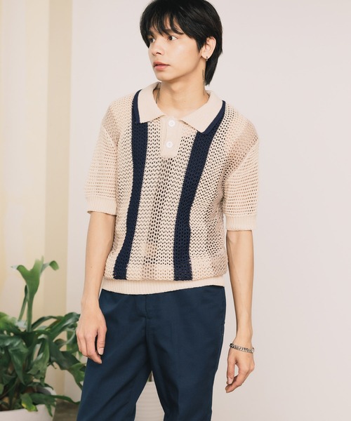 S/Sメッシュニットポロシャツ（ポロシャツ）｜ROOPTOKYO（ループトウキョウ）