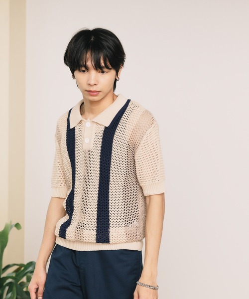 S/Sメッシュニットポロシャツ（ポロシャツ）｜ROOPTOKYO（ループトウキョウ）