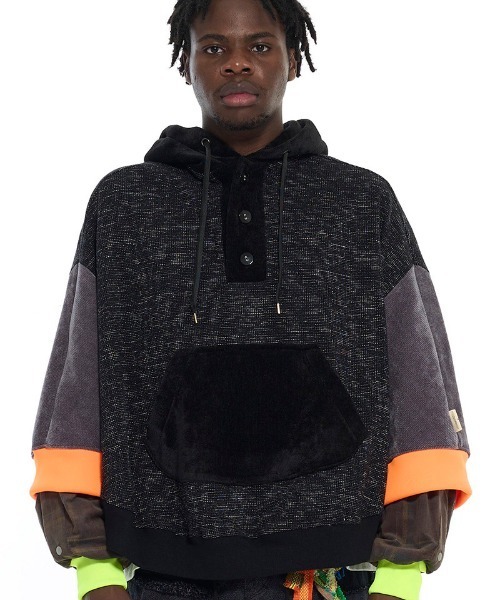 masterkey（マスターキー）の「mpa3471- SHADOW ポンチョパーカー（パーカー・メンズ・グレー/オレンジ・FREE）」の2枚目の写真