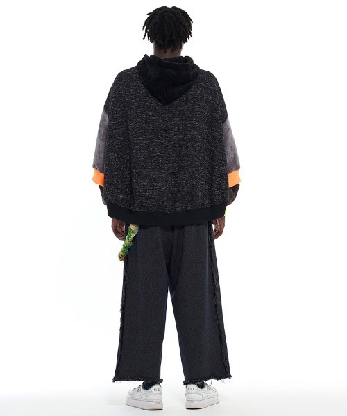 masterkey（マスターキー）の「mpa3471- SHADOW ポンチョパーカー（パーカー・メンズ・グレー/オレンジ・FREE）」の4枚目の写真