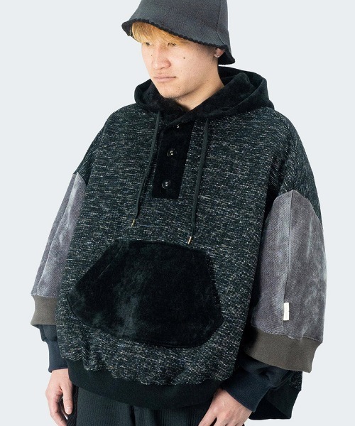 masterkey（マスターキー）の「mpa3471- SHADOW ポンチョパーカー（パーカー・メンズ・グレー/オレンジ・FREE）」の13枚目の写真