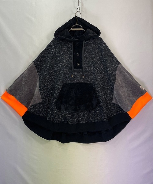 masterkey（マスターキー）の「mpa3471- SHADOW ポンチョパーカー（パーカー・メンズ・グレー/オレンジ・FREE）」の18枚目の写真