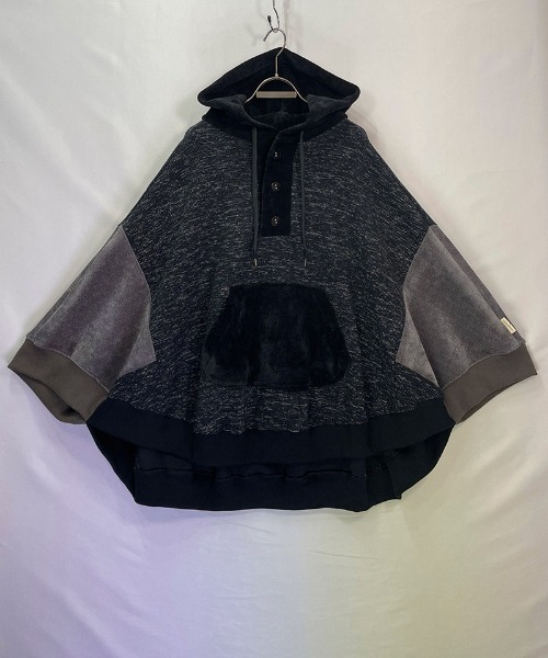 masterkey（マスターキー）の「mpa3471- SHADOW ポンチョパーカー（パーカー・メンズ・グレー/オレンジ・FREE）」の20枚目の写真