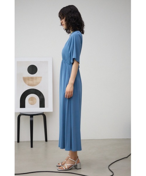 ⭐️【クリスアン】青ワンピース3080 STITCH DESIGN COCOON CUT OP/ステッチデザインコクーンカット