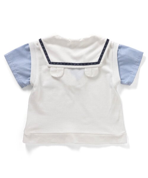 apres les cours（アプレレクール）の「【リンク】tiny bear セーラーレイヤードTシャツ（Tシャツ/カットソー・キッズ・ベージュ/オフホワイト・120/80/110/100/90）」の3枚目の写真