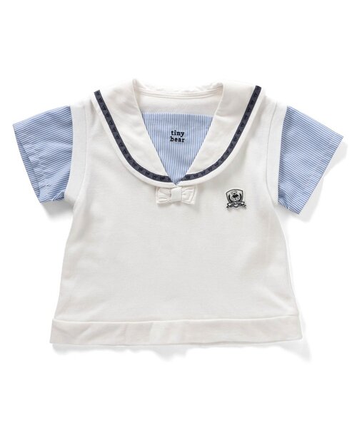 apres les cours（アプレレクール）の「【リンク】tiny bear セーラーレイヤードTシャツ（Tシャツ/カットソー・キッズ・ベージュ/オフホワイト・120/80/110/100/90）」の22枚目の写真