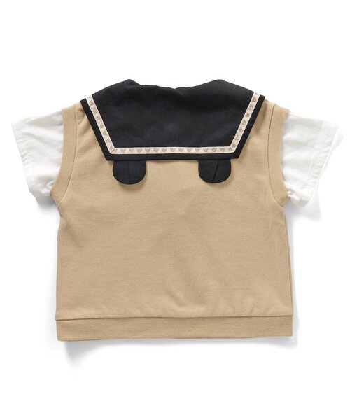 apres les cours（アプレレクール）の「【リンク】tiny bear セーラーレイヤードTシャツ（Tシャツ/カットソー・キッズ・ベージュ/オフホワイト・120/80/110/100/90）」の21枚目の写真