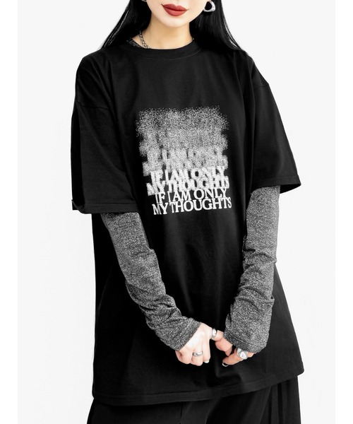LVEU.(ラブユ.)の「【LVEU.】グラデーションロゴプリントTシャツ(Ai select) / トップス カットソー Tシャツ プリント プリントT 半袖 オーバー ブラック ホワイト(Tシャツ/カットソー・レディース・ホワイト/ブラック・FREE)」の11枚目の写真