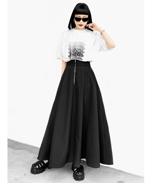 LVEU.(ラブユ.)の「【LVEU.】グラデーションロゴプリントTシャツ(Ai select) / トップス カットソー Tシャツ プリント プリントT 半袖 オーバー ブラック ホワイト(Tシャツ/カットソー・レディース・ホワイト/ブラック・FREE)」の22枚目の写真