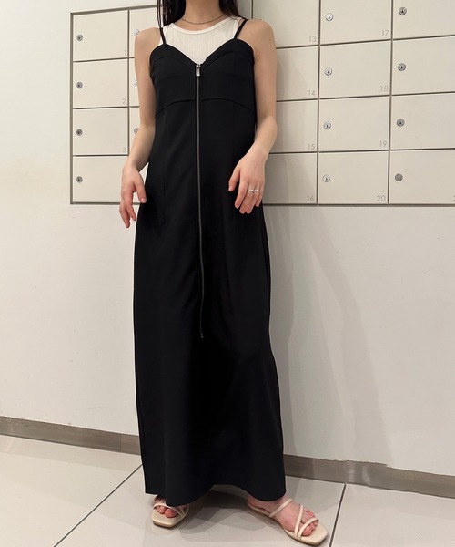 solleim（ソルレム）の「ジップアップビスチェキャミワンピース（ワンピース・レディース・ブラック/グレー・M/L）」の5枚目の写真