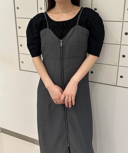 solleim（ソルレム）の「ジップアップビスチェキャミワンピース（ワンピース・レディース・ブラック/グレー・M/L）」の7枚目の写真