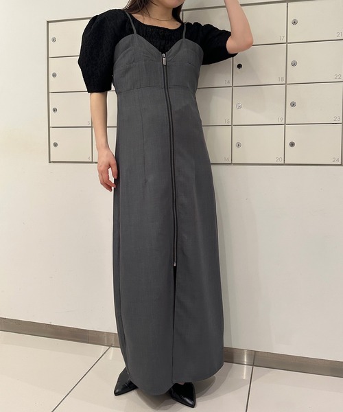 solleim（ソルレム）の「ジップアップビスチェキャミワンピース（ワンピース・レディース・ブラック/グレー・M/L）」の8枚目の写真