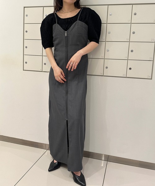 solleim（ソルレム）の「ジップアップビスチェキャミワンピース（ワンピース・レディース・ブラック/グレー・M/L）」の10枚目の写真