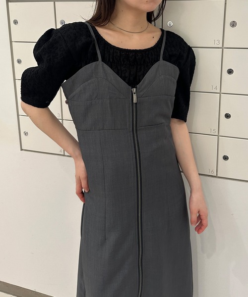 solleim（ソルレム）の「ジップアップビスチェキャミワンピース（ワンピース・レディース・ブラック/グレー・M/L）」の11枚目の写真