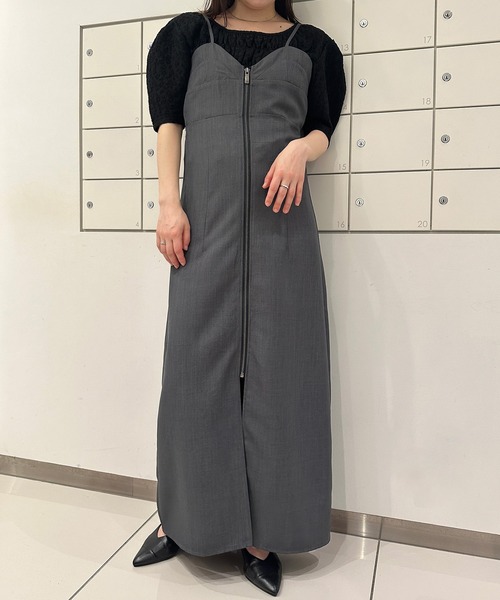 solleim（ソルレム）の「ジップアップビスチェキャミワンピース（ワンピース・レディース・ブラック/グレー・M/L）」の12枚目の写真