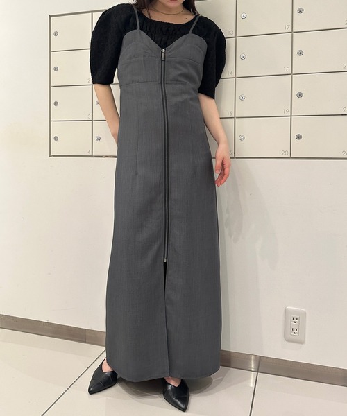 solleim(ソルレム)の「ジップアップビスチェキャミワンピース(ワンピース・レディース・ブラック/グレー・M/L)」の16枚目の写真