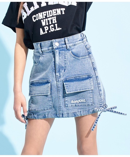 ANAP GiRL（アナップガール）の「サイドドロストリボンカーゴスカート