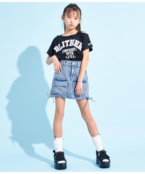 ANAP GiRL（アナップガール）の「サイドドロストリボンカーゴスカート