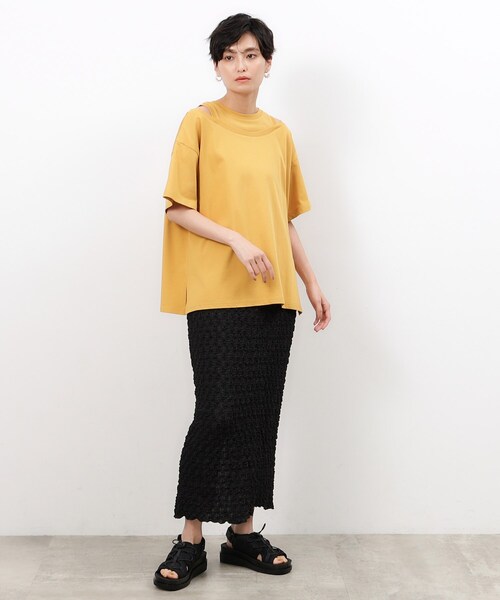 OPAQUE.CLIP(オペークドットクリップ)の「◆レイヤード風デザインカットソー【洗濯機洗い可】(Tシャツ/カットソー・レディース・ホワイト/マスタード/チャコールグレー・38/40/42)」の15枚目の写真