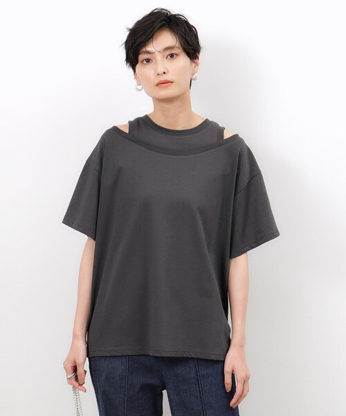 OPAQUE.CLIP(オペークドットクリップ)の「◆レイヤード風デザインカットソー【洗濯機洗い可】(Tシャツ/カットソー・レディース・ホワイト/マスタード/チャコールグレー・38/40/42)」の13枚目の写真