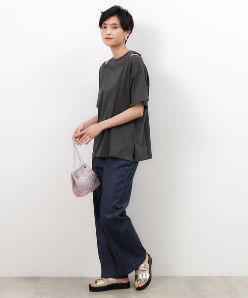 OPAQUE.CLIP(オペークドットクリップ)の「◆レイヤード風デザインカットソー【洗濯機洗い可】(Tシャツ/カットソー・レディース・ホワイト/マスタード/チャコールグレー・38/40/42)」の12枚目の写真