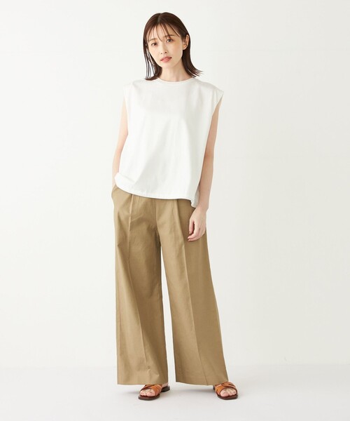 SHIPS Colors(シップス カラーズ)の「SHIPS Colors:〈手洗い可能〉コットンリネン ボタン ワイド パンツ(その他パンツ・レディース・ライトブルー/キャメル/ネイビー・SMALL/MEDIUM)」の13枚目の写真