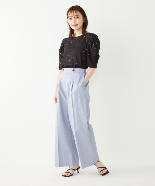 SHIPS Colors(シップス カラーズ)の「SHIPS Colors:〈手洗い可能〉コットンリネン ボタン ワイド パンツ(その他パンツ・レディース・ライトブルー/キャメル/ネイビー・SMALL/MEDIUM)」の18枚目の写真