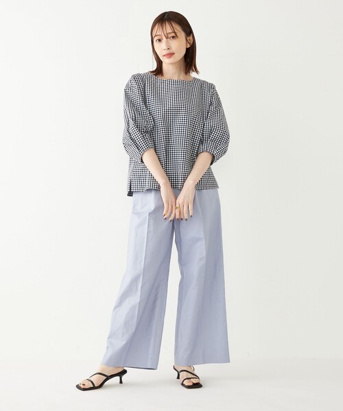 SHIPS Colors(シップス カラーズ)の「SHIPS Colors:〈手洗い可能〉コットンリネン ボタン ワイド パンツ(その他パンツ・レディース・ライトブルー/キャメル/ネイビー・SMALL/MEDIUM)」の22枚目の写真