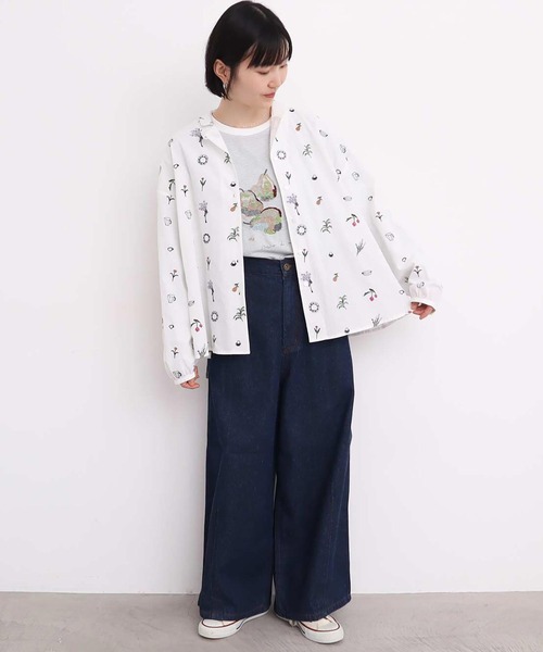 l'atelier du savon アトリエドゥサボンお皿とお花刺繍　ブラウス l'atelier du savon（アトリエドサボン）の「お皿とお花刺繍