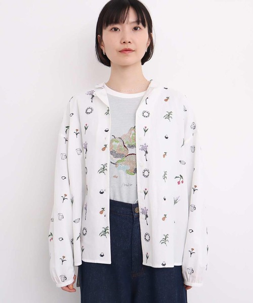 l'atelier du savon アトリエドゥサボンお皿とお花刺繍　ブラウス l'atelier du savon（アトリエドサボン）の「お皿とお花刺繍