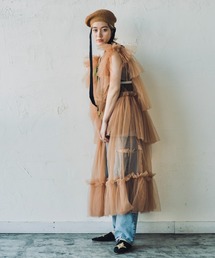 ORIENT MILLINERY | TULI【ﾁｭﾘ】ロングジレ シアードレス(ワンピース)