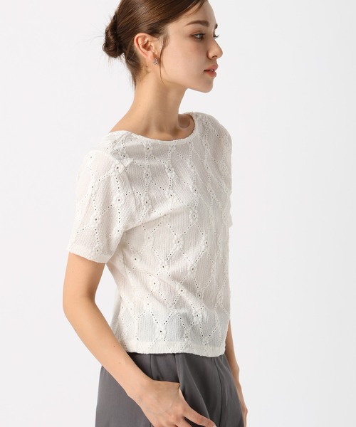 FOREVER 21(フォーエバー トゥエンティーワン)の「【2024SS】フラワーレースTシャツ(Tシャツ/カットソー・レディース・オフホワイト/ピンク/ブラック・SMALL/MEDIUM)」の8枚目の写真