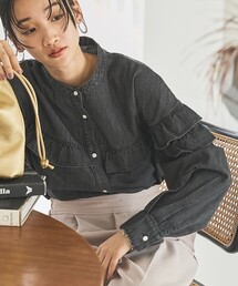 coen | デニムフリルブラウス(シャツ/ブラウス)