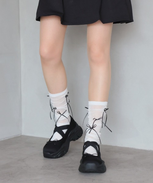 セール】厚底リボンバレリーナスニーカー ZOZOTOWN+オフィシャルサイト