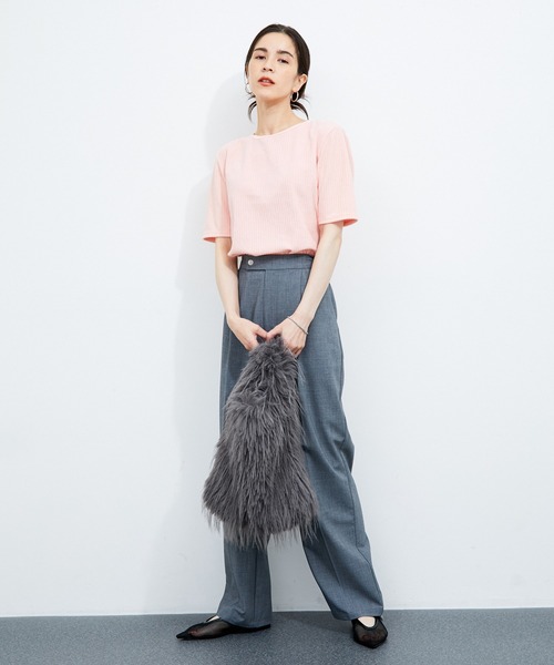 le cercle ADAM ET ROPE'（ルセルクルアダムエロペ）の「ファーバッグ（トートバッグ・レディース・チャコールグレー/ホワイト系その他・FREE）」の3枚目の写真