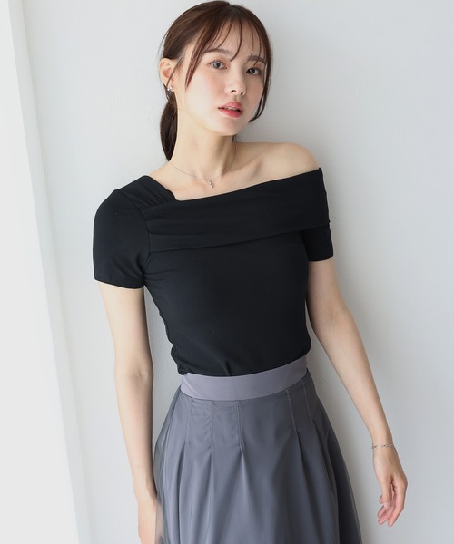 BLUEEAST(ブルーイースト)の「アシンメトリーオフショルトップス(Tシャツ/カットソー・レディース・ブラウン/ブラック/ホワイト・MEDIUM)」の22枚目の写真