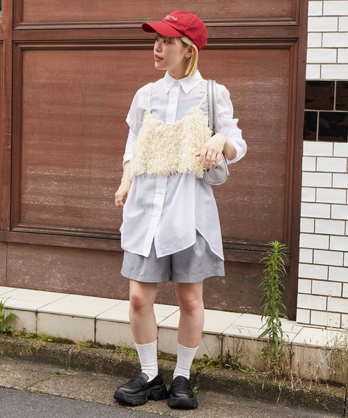 w closet(ダブルクローゼット)の「フェザービスチェ(その他トップス・レディース・ベージュ/コーラルピンク/ブラック/グレー/オフホワイト・FREE)」の6枚目の写真