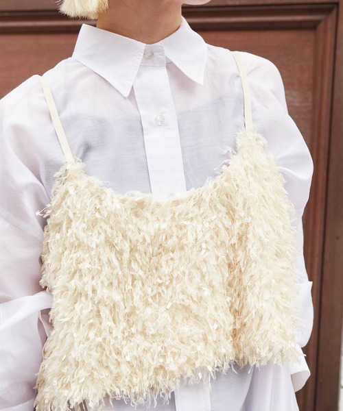 w closet(ダブルクローゼット)の「フェザービスチェ(その他トップス・レディース・ベージュ/コーラルピンク/ブラック/グレー/オフホワイト・FREE)」の11枚目の写真