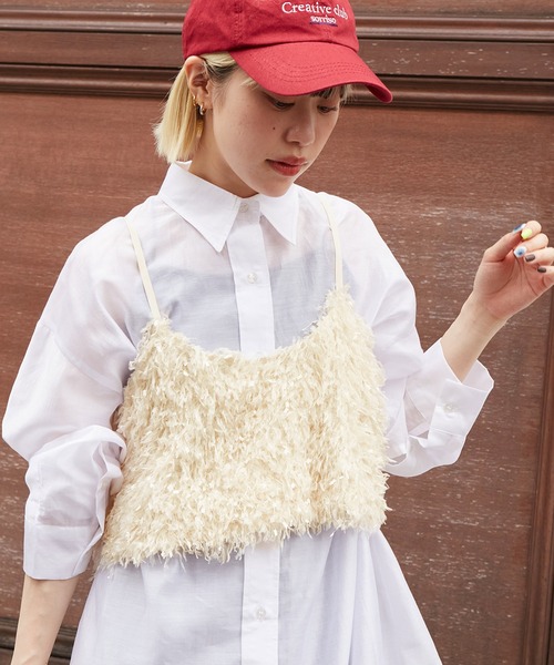 w closet(ダブルクローゼット)の「フェザービスチェ(その他トップス・レディース・ベージュ/コーラルピンク/ブラック/グレー/オフホワイト・FREE)」の13枚目の写真