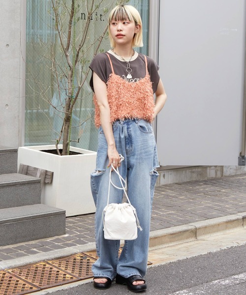 w closet(ダブルクローゼット)の「フェザービスチェ(その他トップス・レディース・ベージュ/コーラルピンク/ブラック/グレー/オフホワイト・FREE)」の16枚目の写真