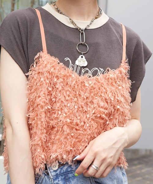w closet(ダブルクローゼット)の「フェザービスチェ(その他トップス・レディース・ベージュ/コーラルピンク/ブラック/グレー/オフホワイト・FREE)」の20枚目の写真