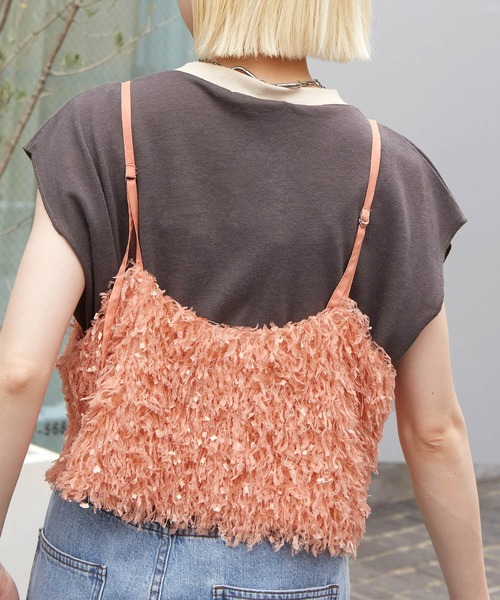w closet(ダブルクローゼット)の「フェザービスチェ(その他トップス・レディース・ベージュ/コーラルピンク/ブラック/グレー/オフホワイト・FREE)」の21枚目の写真