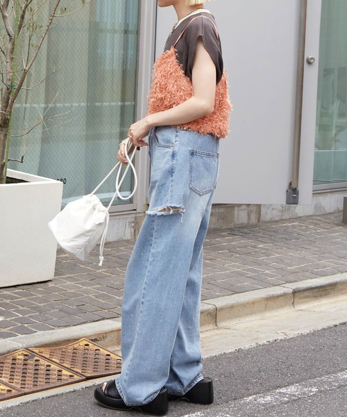 w closet(ダブルクローゼット)の「フェザービスチェ(その他トップス・レディース・ベージュ/コーラルピンク/ブラック/グレー/オフホワイト・FREE)」の22枚目の写真